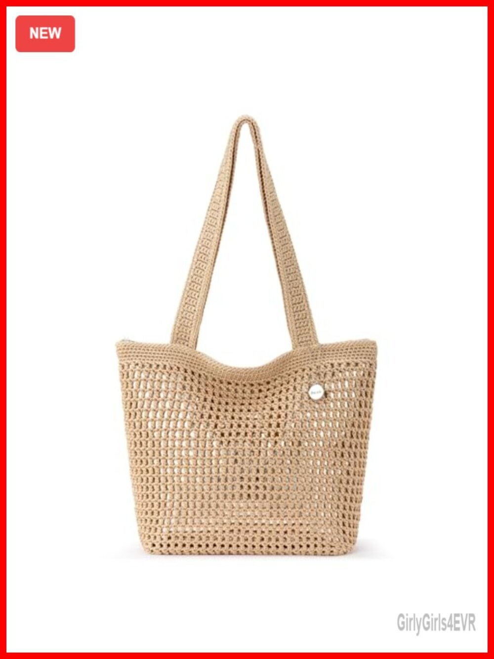 Hand Crochet Tote Bag Vegan Shoulder Purse Everyday Travel Beach